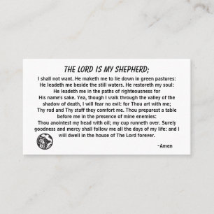 Le Seigneur est mon berger PSALM 23 Carte de visit