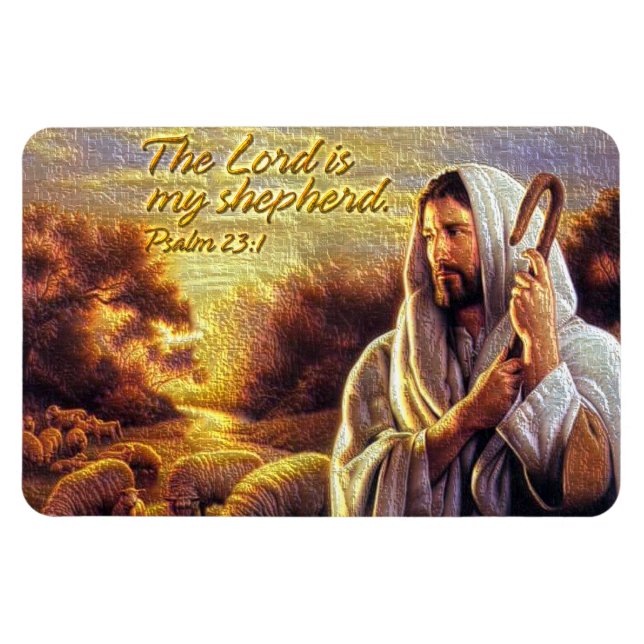 Le Seigneur est mon berger Psaume 23:1 Magnet Prem (Horizontal)