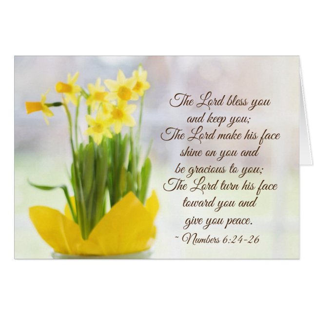 Le Seigneur Vous Bénisse Numéros 6:24-26 Carte Bib (Devant horizontal)