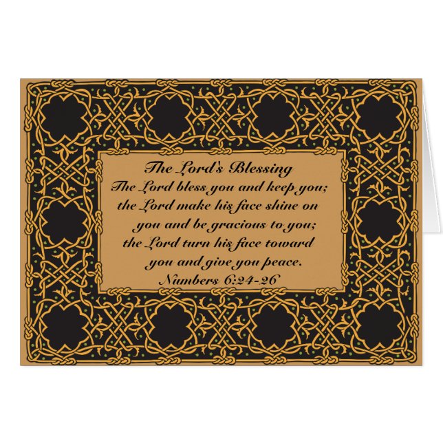 Le Seigneur Vous Bénit, Numéros 6:24, Carte Celtiq (Devant horizontal)