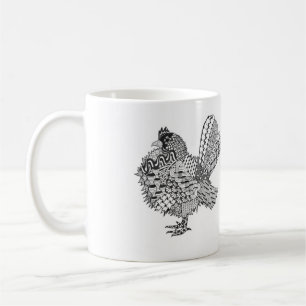le serama grésillent tasse de café de poulet