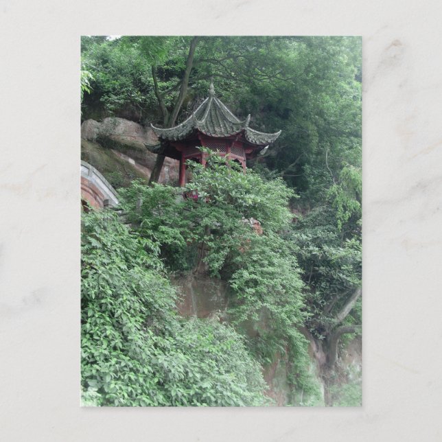 Le Shan Mountainside Buddhist Pavilion Postcard (Front)