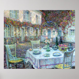 Le Sidaner : Tableau avec des roses chez Gerberoy