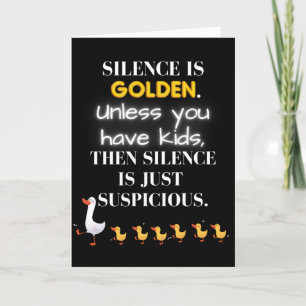 Le silence est une carte de fête des mères amusant
