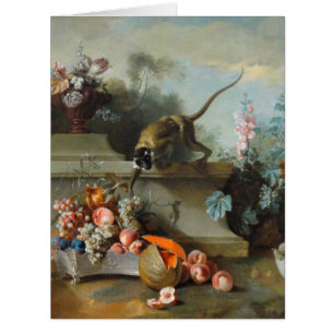 Le singe porte des fruits l'anniversaire L carte