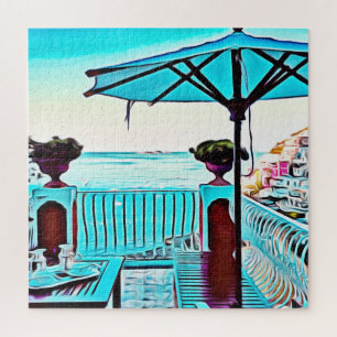 Le Sirenuse In Positano, Italy, Tea Time Jigsaw Puzzle