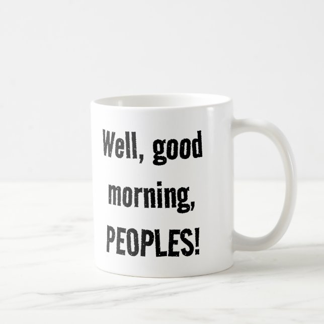 "Le Smirgde" Bonjour les peuples! Café Mug (Droite)