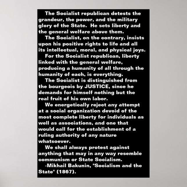 Le socialiste...Bakunin cite une affiche (Devant)