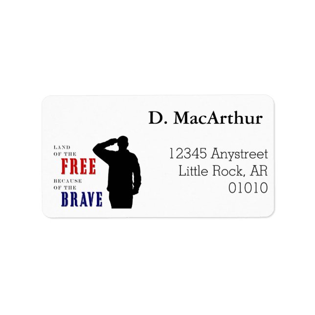Le soldat salue les Étiquettes de adresse (Devant)