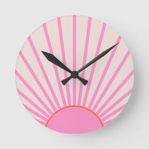 Le Soleil 01 Sun Pink Sunshine Round Clock