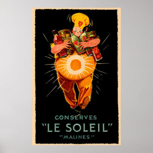 Le Soleil Conserves Vintage Ad Poster