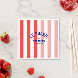 Le Soleil Vacances French Riviera Cabana Stripe Napkin