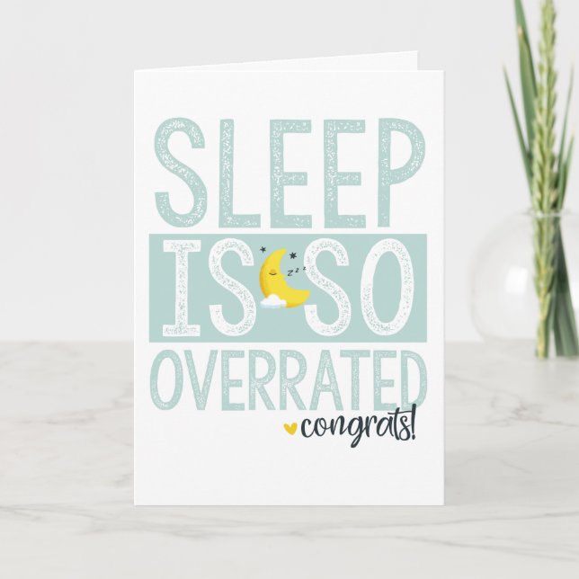 Le sommeil est tellement surfait carte Baby shower (Devant)