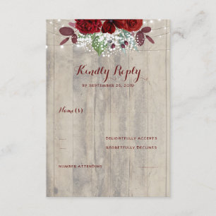 Le souffle du bébé et les fleurs RSVP rustique de