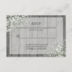 Le souffle RSVP rustique du bébé blanc