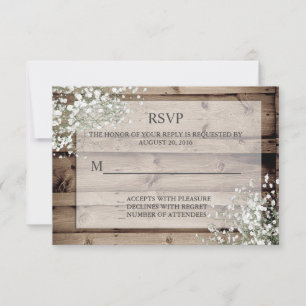 Le souffle RSVP rustique du bébé blanc