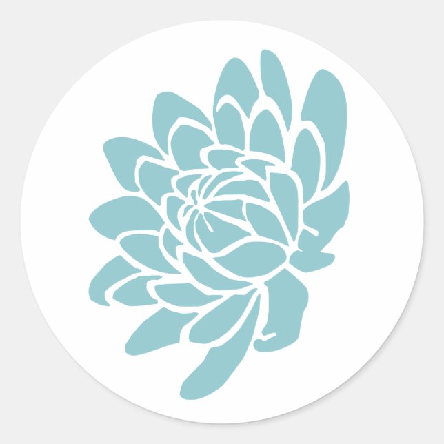 Le Sticker à fleurs Lotus (turquoise) (Devant)