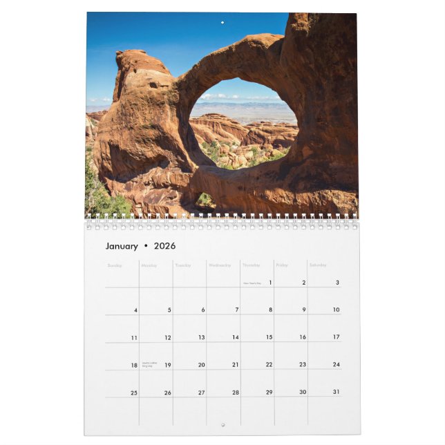 Le sud-ouest de l'Amérique - le calendrier grand (Jan 2026)