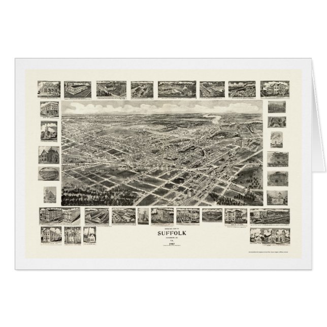 Le Suffolk, carte panoramique de VA - 1907 (Devant horizontal)