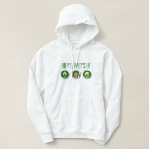 Le Sweat - shirt à capuche blanc de l'icône de la 