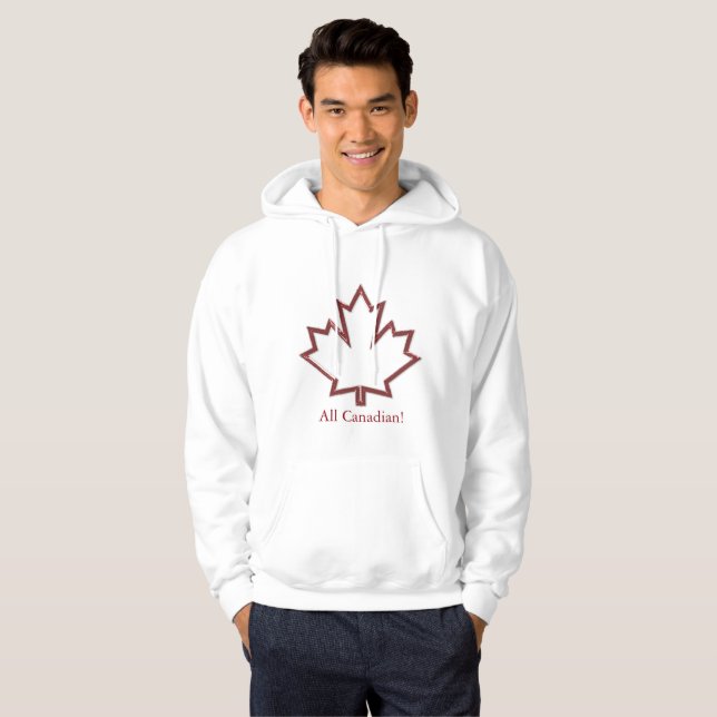 Le sweat - shirt à capuche d'érable des hommes (Devant entier)