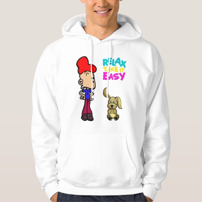 le sweat - shirt à capuche DOG1, DÉTENDENT LUI (Devant)