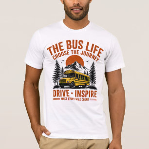 Le T-Shirt Aventure Rétro Montagne La Vie en Bus -
