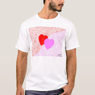 Le T-shirt blanc des hommes de surprise de coeur