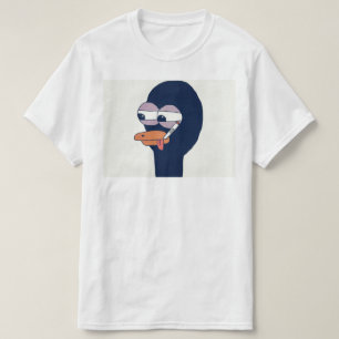 Le T-shirt blanc des hommes de tabagisme de canard