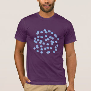 Le T-shirt classique bleu d'hommes de pois