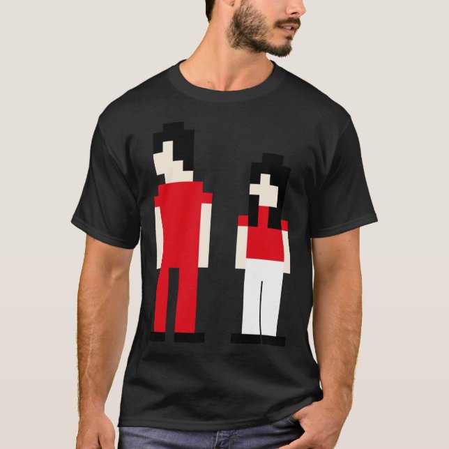 Le T-shirt classique Pixel à rayures blanches (Devant)