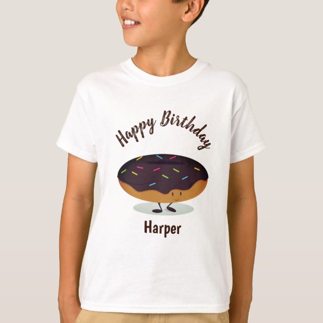 Le T-shirt d'anniversaire givré par chocolat de (Devant)
