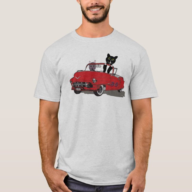 Le T-shirt de 2 de chats de joie hommes (Devant)