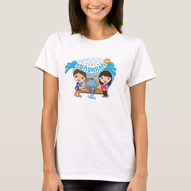 Le T-shirt de base 102 des femmes de Songkran (Devant)