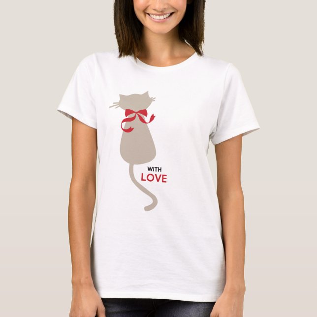 Le T-shirt de base des femmes de couples de Kitty (Devant)