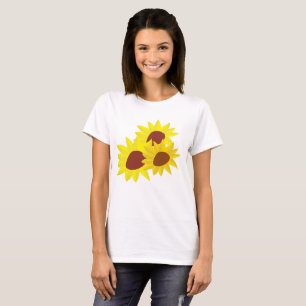 Le T-shirt de base des femmes de tournesol