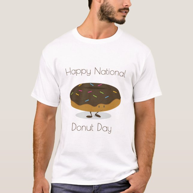 Le T-shirt de beignet des hommes nationaux du jour (Devant)