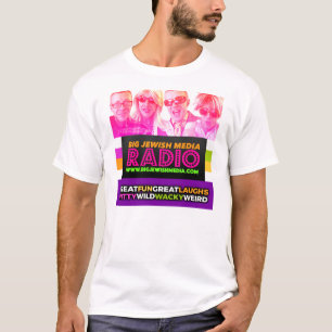 Le T-shirt de blanc de LOGO d'ÉMISSION DE RADIO d