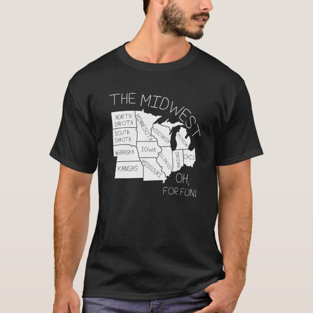Le T-shirt de carte de géographie d'AMUSEMENT de (Devant)