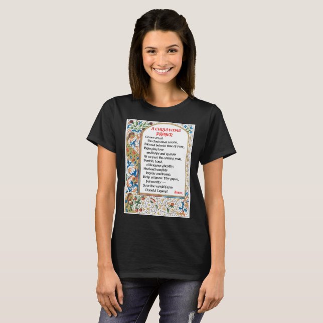 Le T-shirt de la femme de prière de Noël (Donald (Devant entier)