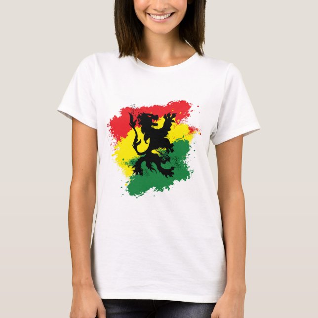 Le T-shirt de la femme de Rasta : Lion de Judah (Devant)