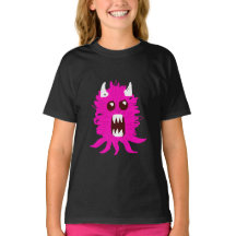 Le T-shirt de la fille rose de monstre