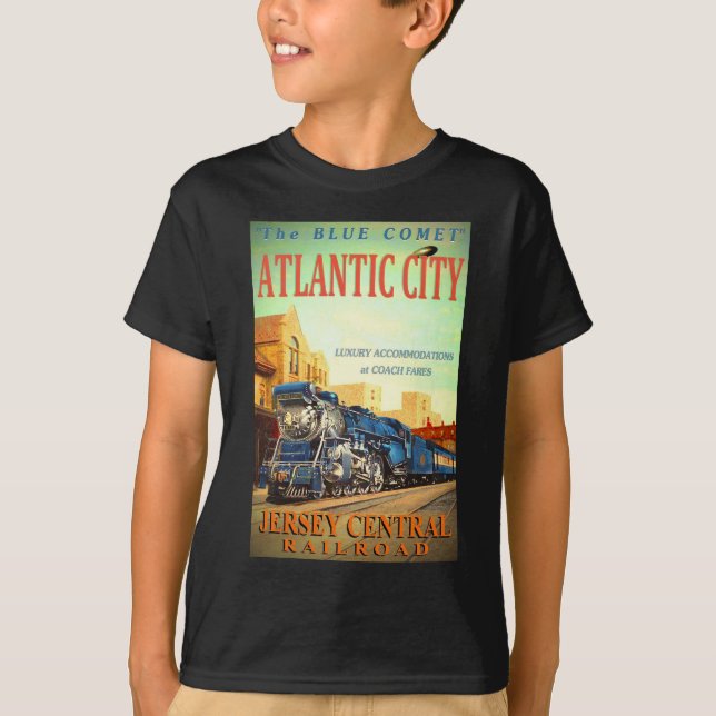 Le T-shirt de l'enfant bleu de train de comète (Devant)