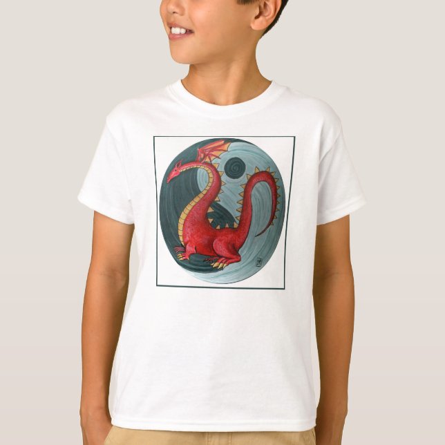 Le T-shirt de l'enfant de dragon de Ying-Yang (Devant)