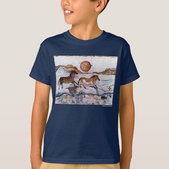 Le T-shirt de l'enfant de pétroglyphe de (Devant)