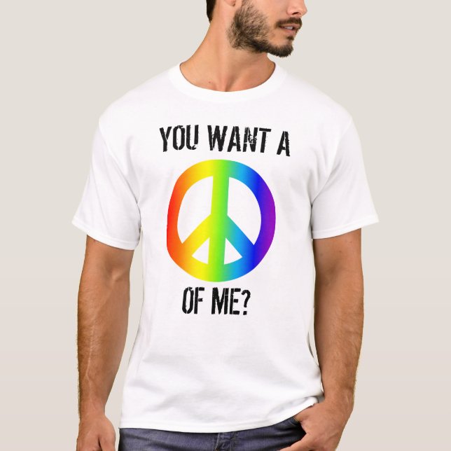 Le T-shirt de paix des hommes agressifs passifs de (Devant)