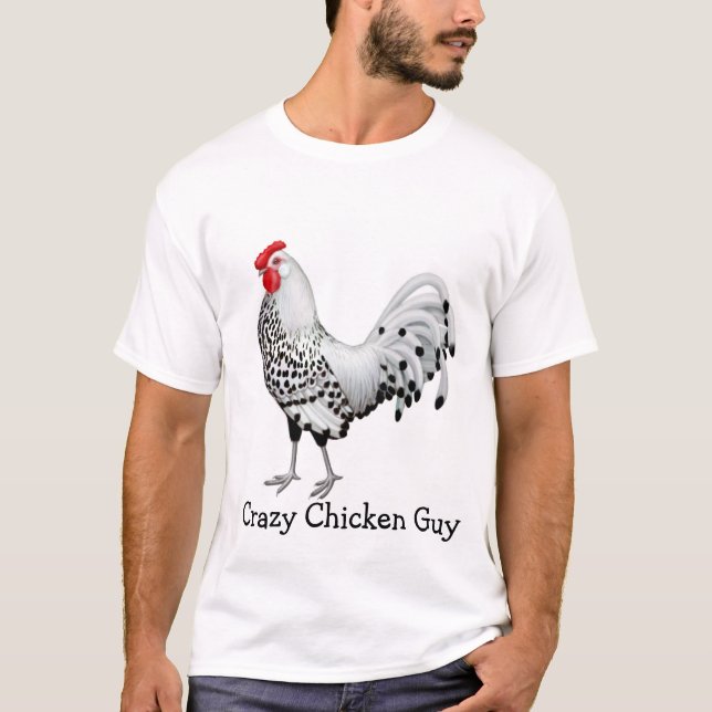 Le T-shirt de poulet des hommes fous de type (Devant)