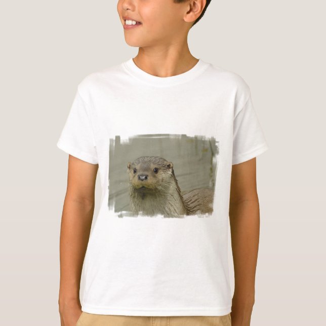 Le T-shirt de rivière de l'enfant géant de loutre (Devant)