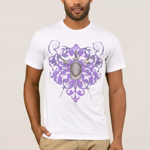 Le T-shirt d'épées de clôture des hommes pourpr