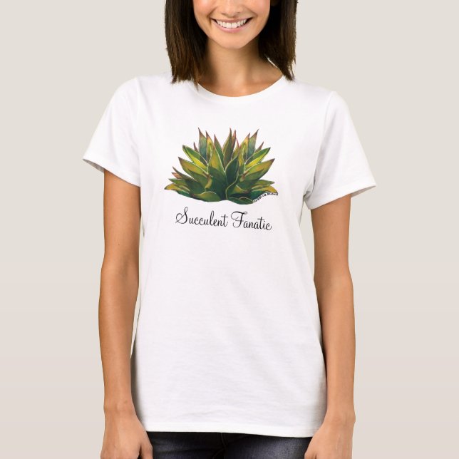Le T-shirt des dames d'aquarelle d'agave (Devant)